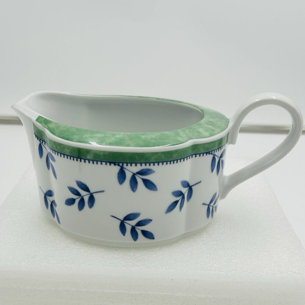 Villeroy & Boch Switch 3 Cordoba Blue Leaves Gravy Sauce Boat Server Germany